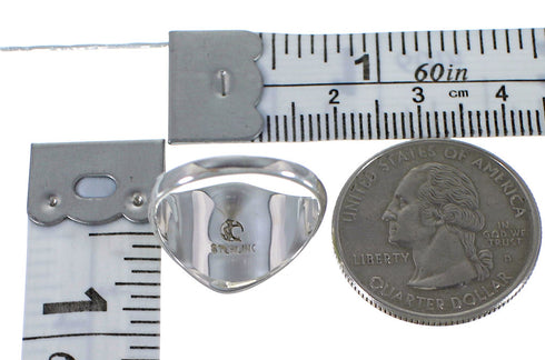 Turquoise And Opal Authentic Sterling Silver Jewelry Ring Size 8-1/4 AX52308